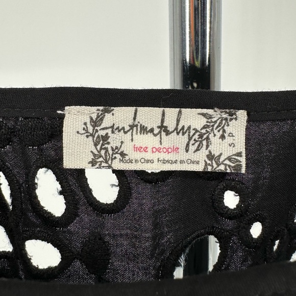 Intimately Free People Black Starry Eyelet Peplum Tank Top Racerback size Small - Picture 11 of 13